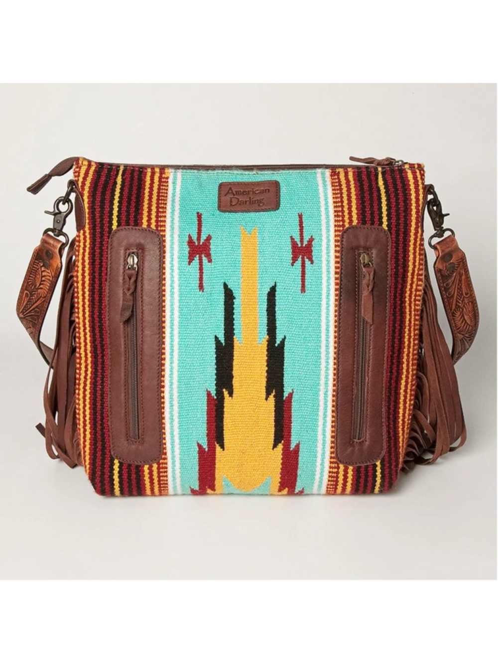 American Darling Sunflower Spirit Fringe Saddle Blanket Crossbody - Picture 3 of 5